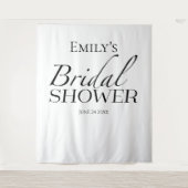 ミニマリストブラック&ホワイトブライダルシャワー背景 タペストリー (正面)