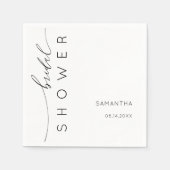 ミニマリストブラック&ホワイトブライダルシャワー スタンダードカクテルナプキン (正面)