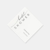 ミニマリストブラック&ホワイトブライダルシャワー スタンダードカクテルナプキン (角)