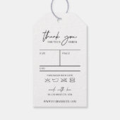 ミニマリストブラック&ホワイトプライスウェアつるラベル ギフトタグ (裏面)