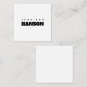 ミニマリストブラック&ホワイトプロフェッショナルモダン名 エンクロージャーカード (正面/裏面)
