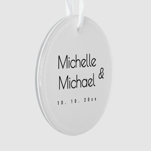 ミニマリストブラック&ホワイトプロフェッショナルモダン名 オーナメント (正面)