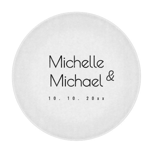 ミニマリストブラック&ホワイトプロフェッショナルモダン名 カッティングボード (正面)