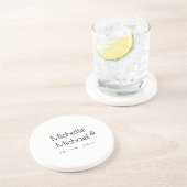 ミニマリストブラック&ホワイトプロフェッショナルモダン名 コースター (側面)