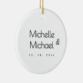 ミニマリストブラック&ホワイトプロフェッショナルモダン名 セラミックオーナメント (右)
