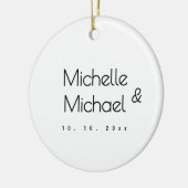 ミニマリストブラック&ホワイトプロフェッショナルモダン名 セラミックオーナメント (左)