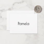 ミニマリストブラック&ホワイトプロフェッショナルモダン名 ノートカード (正面/裏面インサイチュ)