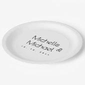 ミニマリストブラック&ホワイトプロフェッショナルモダン名 ペーパープレート (アングル)