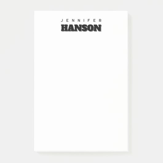 ミニマリストブラック&ホワイトプロフェッショナルモダン名 ポストイット (正面)