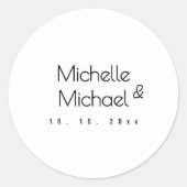 ミニマリストブラック&ホワイトプロフェッショナルモダン名 ラウンドシール (正面)