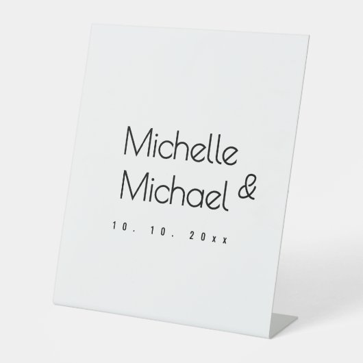 ミニマリストブラック&ホワイトプロフェッショナルモダン名 台座サイン (正面)