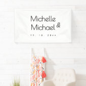 ミニマリストブラック&ホワイトプロフェッショナルモダン名 横断幕 (インサイチュ)