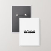 ミニマリストブラック&ホワイトプロフェッショナルモダン名 缶バッジ (正面/裏面)