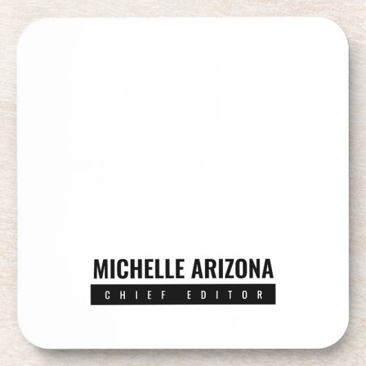 ミニマリストブラック&ホワイトプロフェッショナル モダン コースター (正面)