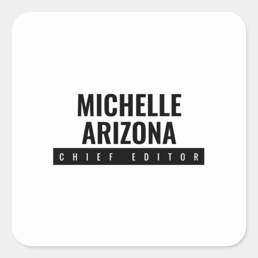 ミニマリストブラック&ホワイトプロフェッショナル モダン スクエアシール (正面)