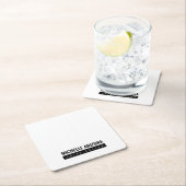 ミニマリストブラック&ホワイトプロフェッショナル モダン スクエアペーパーコースター (インサイチュ)