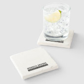 ミニマリストブラック&ホワイトプロフェッショナル モダン ストーンコースター (横)