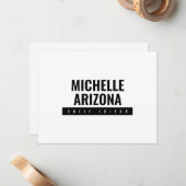 ミニマリストブラック&ホワイトプロフェッショナル モダン ノートカード (正面/裏面インサイチュ)