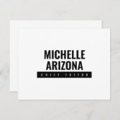 ミニマリストブラック&ホワイトプロフェッショナル モダン ノートカード (正面/裏面)