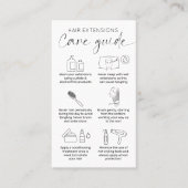 ミニマリストブラック&ホワイトヘアエクステンションアフターケア 名刺 (正面)