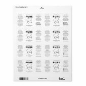 ミニマリストブラック&ホワイトヘア油ドロッパーボトル ラベル (フルシート)