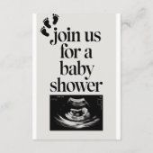 ミニマリストブラック&ホワイトベビーシャワー招待状- エンクロージャーカード (裏面)