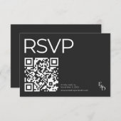 ミニマリストブラック&ホワイトモダンタイポグラフィ 出欠カード (正面/裏面)