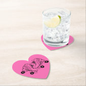 ミニマリストブラック&ホワイトローラスケートスケッチ ペーパーコースター (インサイチュ)