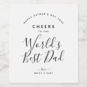 ミニマリストブラック&ホワイト応援ズワールド最高のズパパ ワインラベル (シングルラベル)