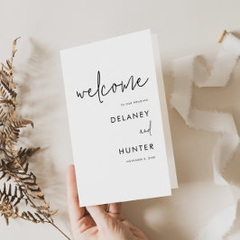 ミニマリストブラック/ホワイト折り畳み紙プログラム チラシ