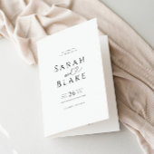 ミニマリストブラック&ホワイト折り畳み結婚式 プログラム