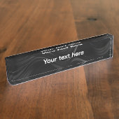 ミニマリストブラック&ホワイト抽象芸術 | テキストの追加 デスクネームプレート (側面)