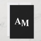 ミニマリストブラック&ホワイト文字ベースブライダルシャワー 招待状 (裏面)