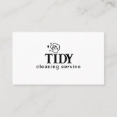 ミニマリストブラック&ホワイト清掃サービスカスタム 名刺 (正面)