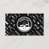 ミニマリストブラック&ホワイト理容師ショップ美容師 名刺 (裏面)