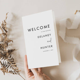 ミニマリストブラック/ホワイト紙プログラムブックレット チラシ