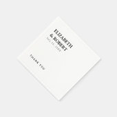 ミニマリストブラック&ホワイト結婚ズシ伝統的ック スタンダードカクテルナプキン (角)