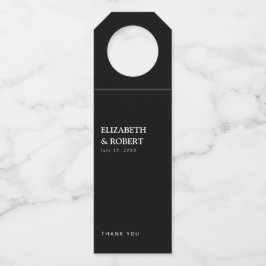 ミニマリストブラック&ホワイト結婚ズシ伝統的ック ボトルネックタグ