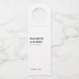 ミニマリストブラック&ホワイト結婚ズシ伝統的ック ボトルネックタグ