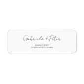 ミニマリストブラック&ホワイト結婚ズ差出人住所 ラベル (正面)