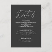 ミニマリストブラック&ホワイト結婚ズ詳細 エンクロージャーカード (正面)