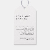 ミニマリストブラック&ホワイト結婚ズ ギフトタグ (正面)