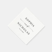 ミニマリストブラック&ホワイト結婚ズ | スクリプトモダン スタンダードカクテルナプキン (角)