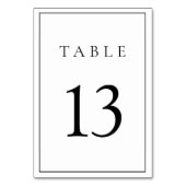 ミニマリストブラック&ホワイト結婚ズ テーブルナンバー (裏面)