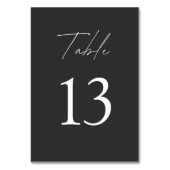 ミニマリストブラック&ホワイト結婚ズ テーブルナンバー (正面)