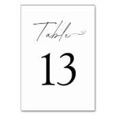 ミニマリストブラック&ホワイト結婚ズ テーブルナンバー (正面)