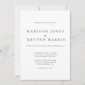 ミニマリストブラック&ホワイト結婚ズ 招待状 (正面)