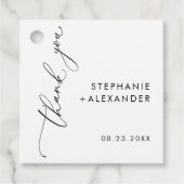 ミニマリストブラック&ホワイト結婚式の引き出物ラベル フェイバータグ (正面)