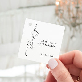 ミニマリストブラック&ホワイト結婚式の引き出物ラベル フェイバータグ