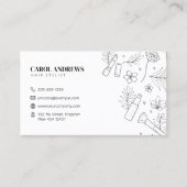 ミニマリストブラック&ホワイト美容師ヘアドレッサー 名刺 (正面)